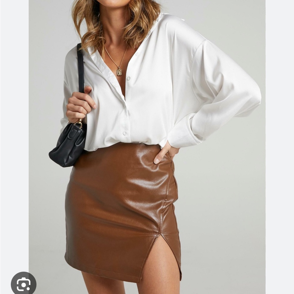 SHOWPO faux leather mini skirt - brown
